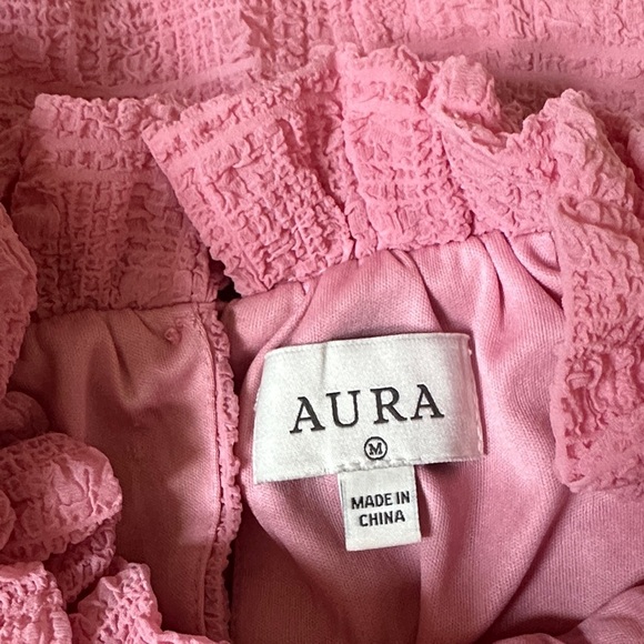 Aura Pink Flirty Ruffled Mini Dress - Picture 2 of 5